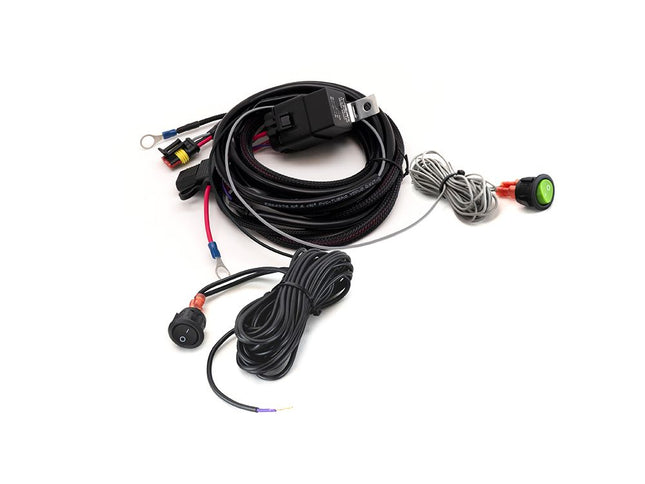 Single lamp cable set with momentary switch for 1x Linear-6 Elite+ (3-pin, Superseal, 12V)