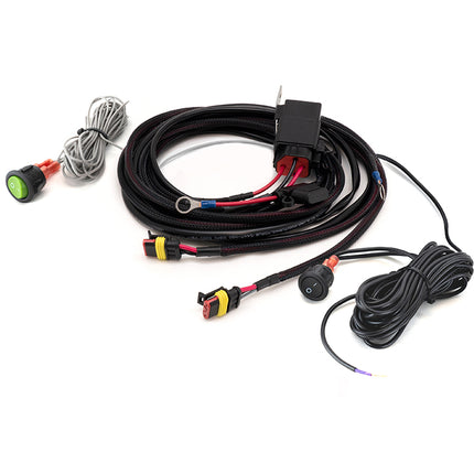Two-lamp cable set with momentary switch for 2x Linear-6 Elite+ (3-pin, Superseal, 12V)