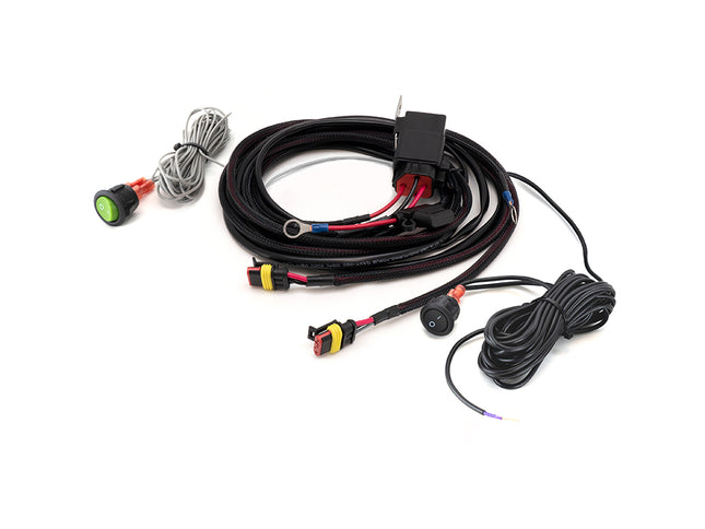 Two-lamp cable set with momentary switch for 2x Linear-6 Elite+ (3-pin, Superseal, 12V)